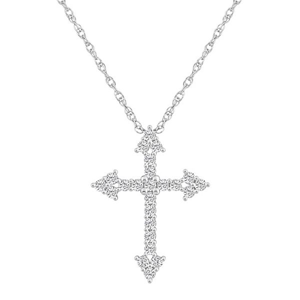 Alyson Layne 10k Gold 1/2 Carat T.W. Diamond Cross Pendant Necklace