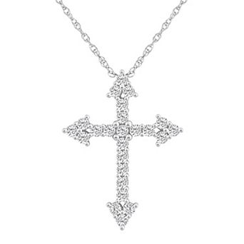 Alyson Layne 10k Yellow Gold 1 Carat T.W. Diamond Cross Pendant Necklace