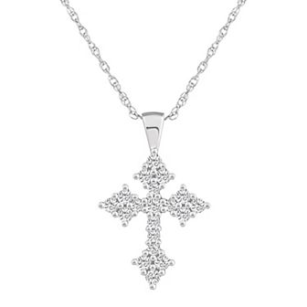Alyson Layne 10k Yellow Gold 3/4 Carat T.W. Diamond Cross Pendant Necklace