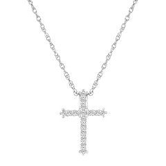 Diamond cross necklace deals kohls