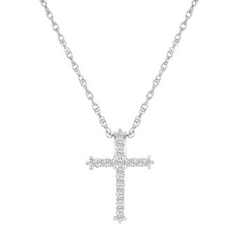 Alyson Layne 10k Yellow Gold 1/4 Carat T.W. Diamond Cross Pendant Necklace