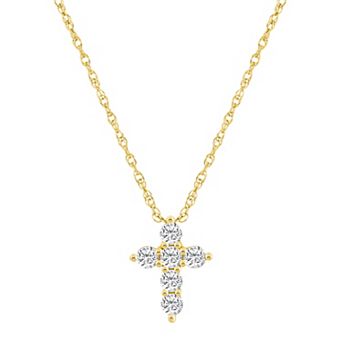 Alyson Layne 14k Gold 1/2 Carat T.W. Diamond Cross Pendant Necklace