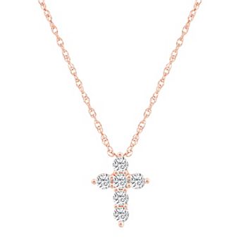 Alyson Layne 14k Gold 1/2 Carat T.W. Diamond Cross Pendant Necklace