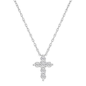 Alyson Layne 14k Gold 1/2 Carat T.W. Diamond Cross Pendant Necklace