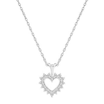 Alyson Layne 14k Gold 1/4 Carat T.W. Diamond Open Heart Pendant Necklace