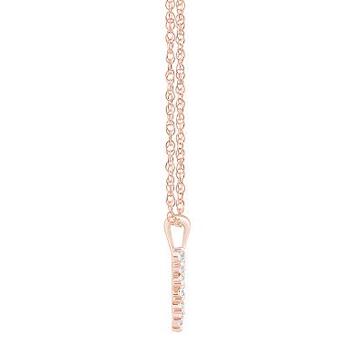 Alyson Layne 14k Gold 1/4 Carat T.W. Diamond Open Heart Pendant Necklace