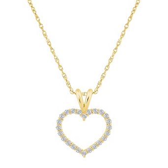 Alyson Layne 14k Gold 1/4 Carat T.W. Diamond Heart Pendant Necklace