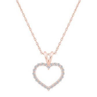 Alyson Layne 14k Gold 1/4 Carat T.W. Diamond Heart Pendant Necklace