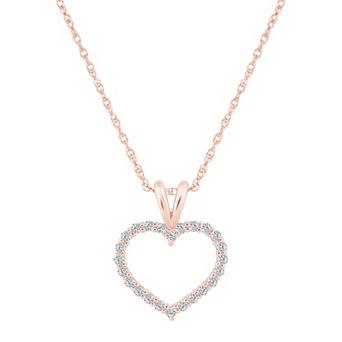 Alyson Layne 14k Gold 1/4 Carat T.W. Diamond Heart Pendant Necklace