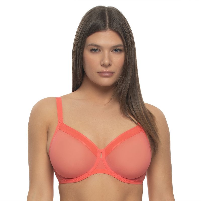Women's Paramour by Felina Ethereal Mesh Bra 115159, Size: 32 D, Dubarry Orange