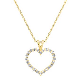 Alyson Layne 14k Gold 1/2 Carat T.W. Diamond Heart Pendant Necklace