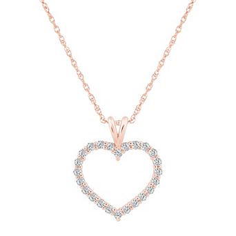 Alyson Layne 14k Gold 1/2 Carat T.W. Diamond Heart Pendant Necklace