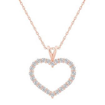 Alyson Layne 14k Gold 3/4 Carat T.W. Diamond Heart Pendant Necklace