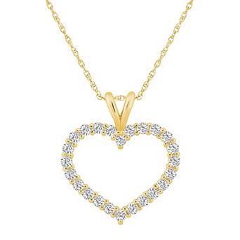 Alyson Layne 14k Gold 1 1/10 Carat T.W. Diamond Heart Pendant Necklace