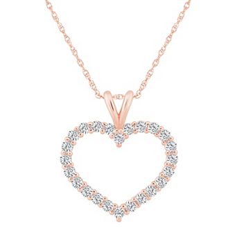 Alyson Layne 14k Gold 1 1/10 Carat T.W. Diamond Heart Pendant Necklace
