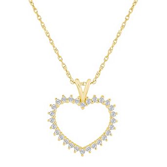 Alyson Layne 10k Gold 1/2 Carat T.W. Diamond Heart Pendant Necklace