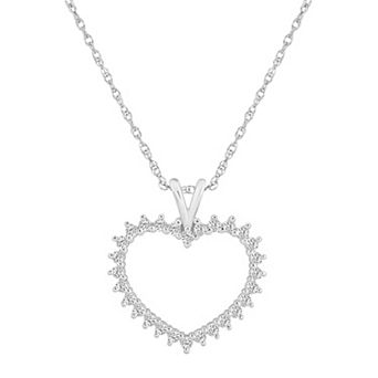 Alyson Layne 10k Gold 1/2 Carat T.W. Diamond Heart Pendant Necklace