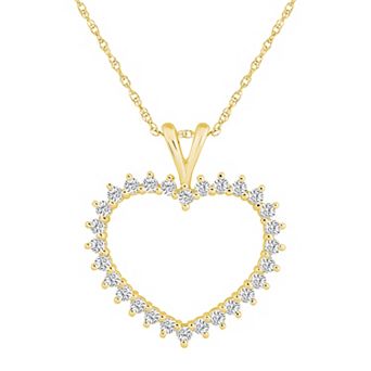 Alyson Layne 10k Gold 1 Carat T.W. Diamond Heart Pendant Necklace