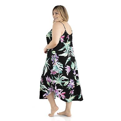 Plus Size Lilac+London Print Midi Dress