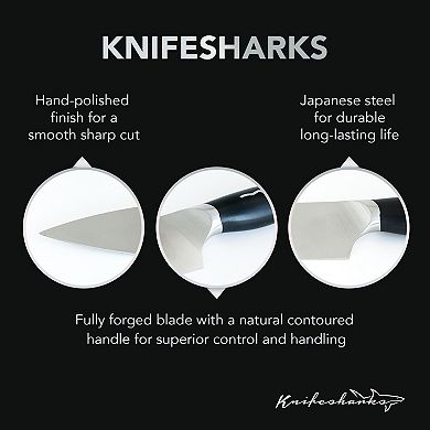 Knifesharks Chef Knife 8 Inch - Japanese Super Steel - Razor Sharp, Superb Edge Retention