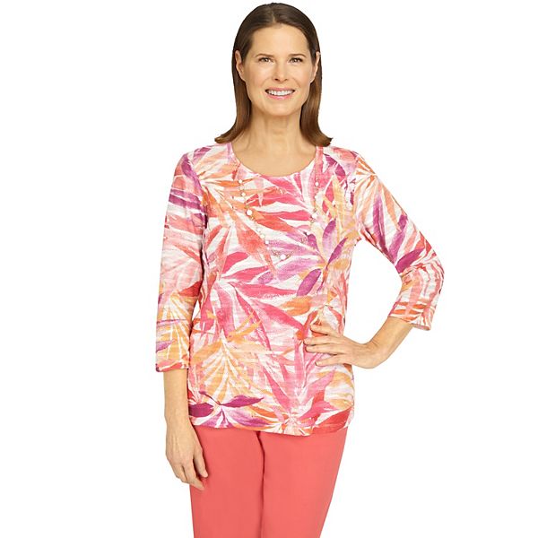 Petite Alfred Dunner Tropical Print Top