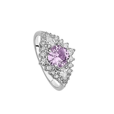 PRIMROSE Sterling Silver Cubic Zirconia Cluster Ring