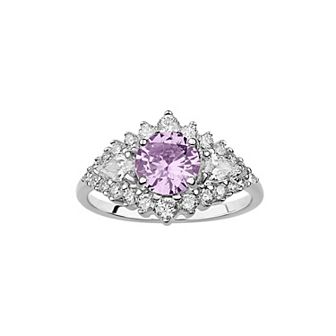 PRIMROSE Sterling Silver Cubic Zirconia Cluster Ring