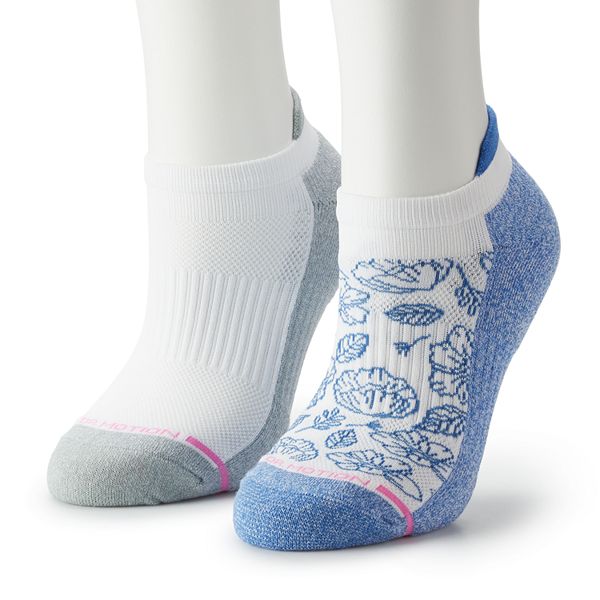 Women's Dr. Motion 2Pack Floral Compression Ankle Socks