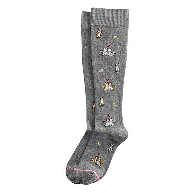 Women's Dr. Motion Cuddly Cats Knee-High Compression Socks