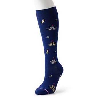 Women's Dr. Motion Cuddly Cats Knee-High Compression Socks