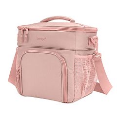 Insulated Lunch Bag Roll Top Lunch Box for Women Men, Pink