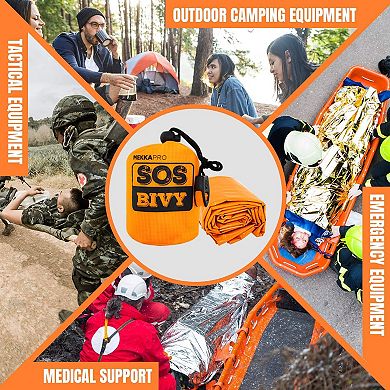 Mekkapro Sos Emergency Thermal Bivy Sleeping Bag With Survival Whistle, Survival Bivvy Sack