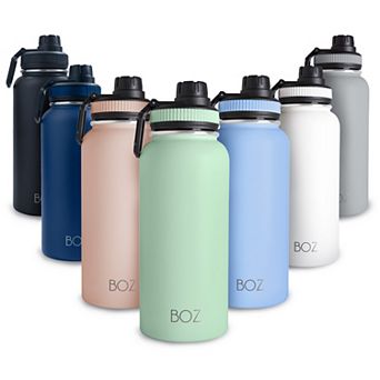 Boz Stainless Steel Water Bottle Xl (1 L / 32oz) Wide Mouth Double Wall Insulated (green)