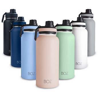Boz Stainless Steel Water Bottle Xl (1 L / 32oz) Wide Mouth Double Wall Insulated (green)