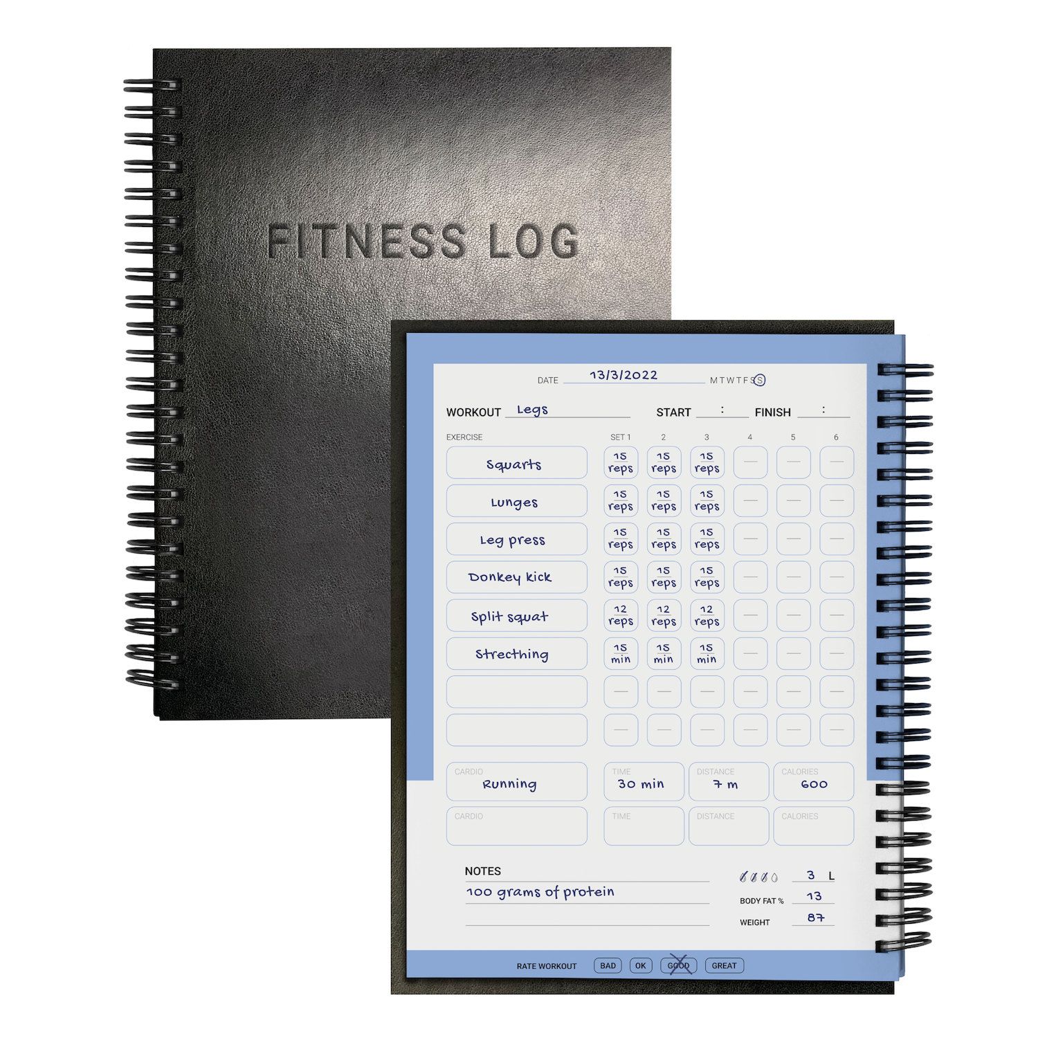 2024 / A5 WORKOUT LOG /GYM DIARY/WEIGHT TRAINING BOOK/ RECORD/ JOURNAL/  EXERCISE