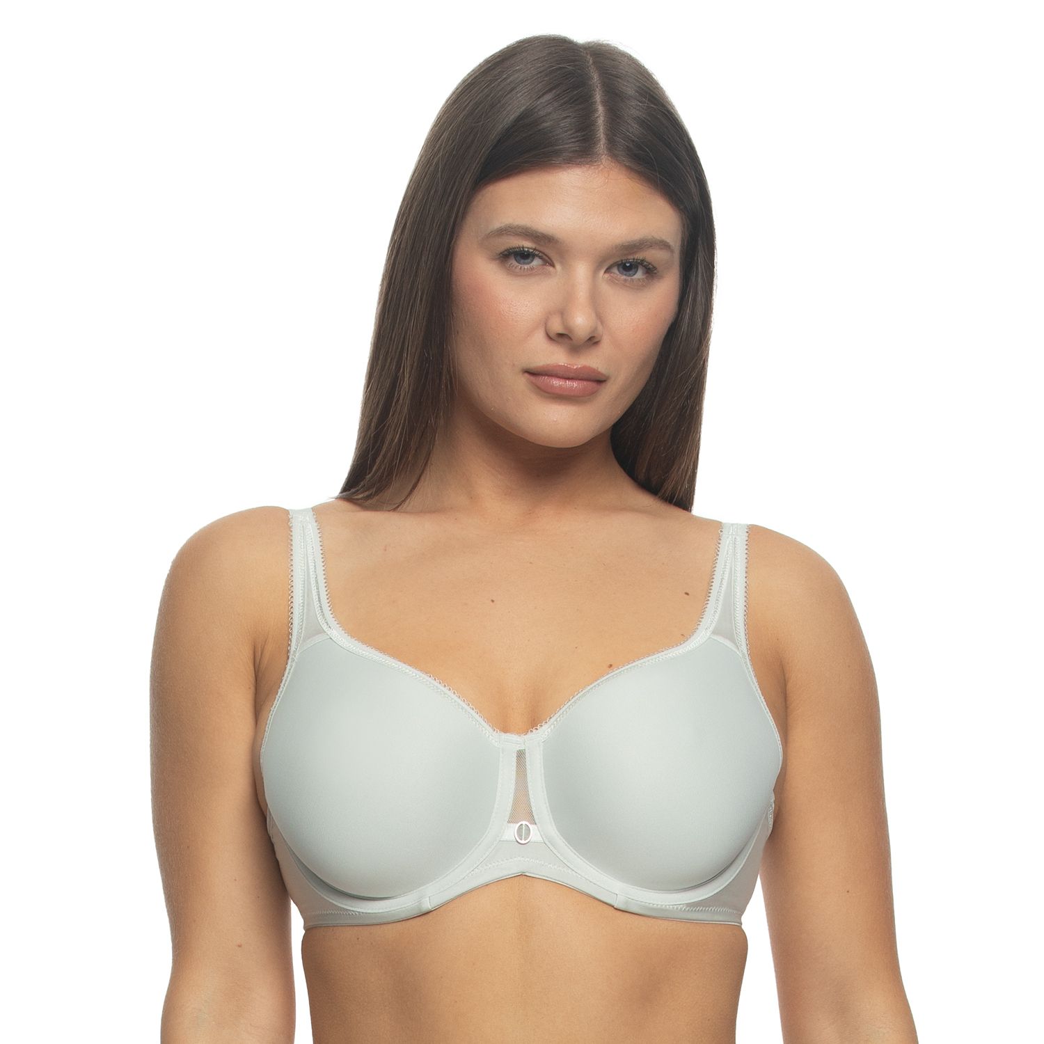 Felina Women's Celeste Seamless Contour Bra – Deep Plunge Push Up, Lace Inset, No Padding, Comfort Fit