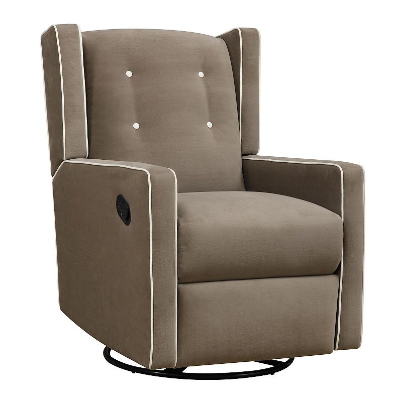 Baby Relax Mariella Swivel Glider Recliner Chair, Brown