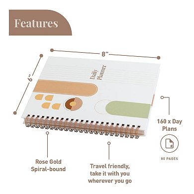 Rileys To Do List Spiral Notebook, Undated Daily Planner - 8 X 6 - Inches, Task Checklist Planner