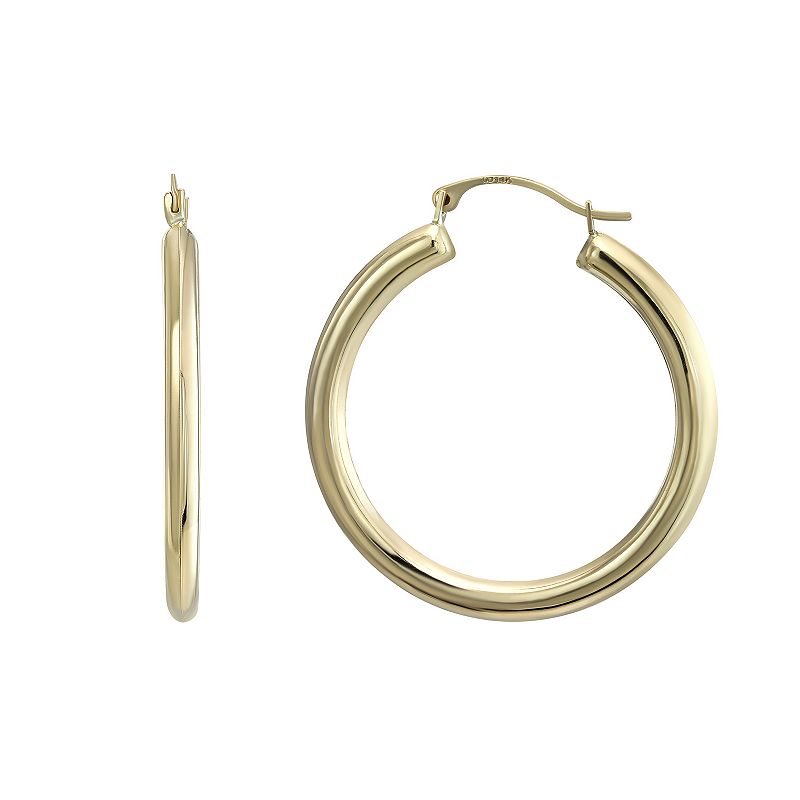 Forever 14K Gold Round Hoops, Womens, Yellow