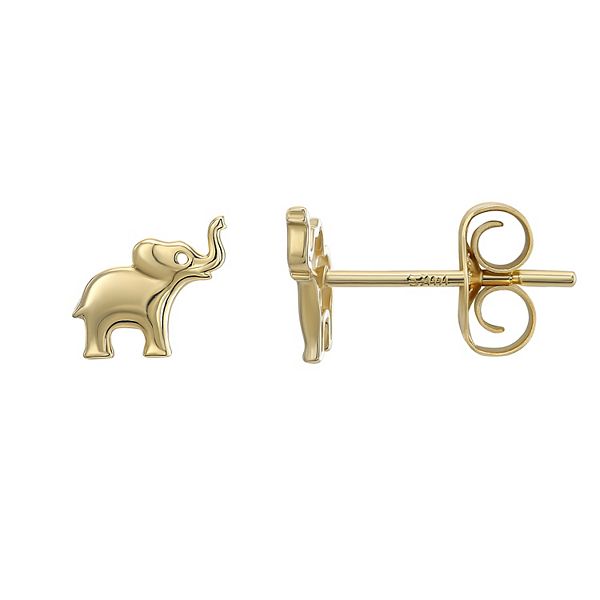 Elephant stud earrings on sale gold