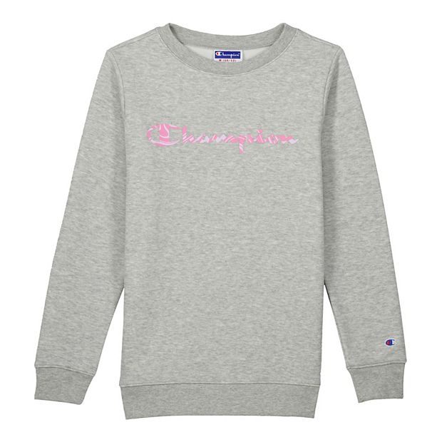 Girls white 2024 champion sweatshirt