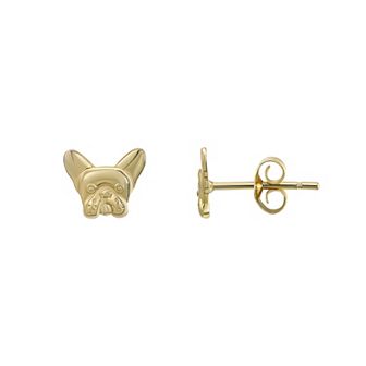 Forever 14K French Bulldog Stud Earrings