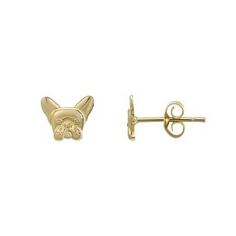 Forever 14K French Bulldog Stud Earrings