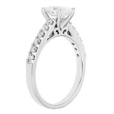 Evergreen Diamonds 14k White Gold 1 3/8 Carat T.W. IGL Certified Oval Lab-Grown Diamond Ring