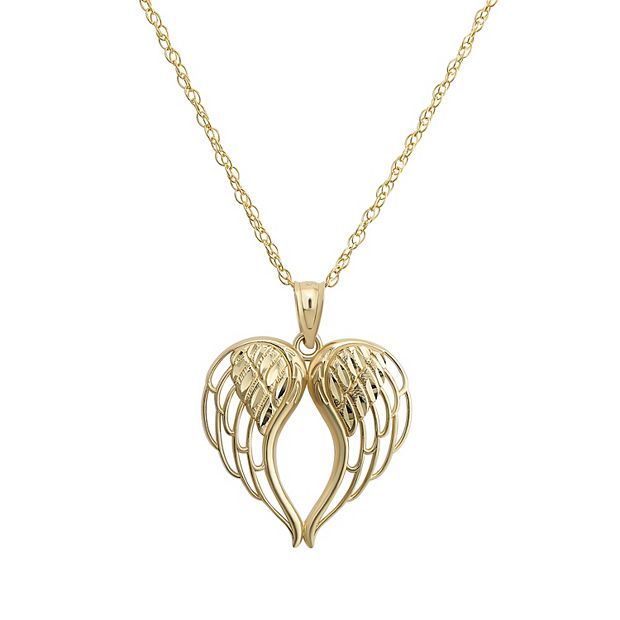 Forever 14k 14k Gold Two-Wing Heart Pendant Necklace