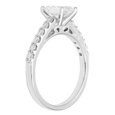 Evergreen Diamonds 14k White Gold 1 3/8 Carat T.W. IGL Certified Emerald Cut Lab-Grown Diamond Ring