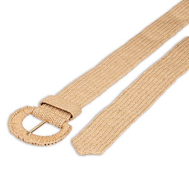 Women's LC Lauren Conrad Straw With Wrapped Buckle Belt