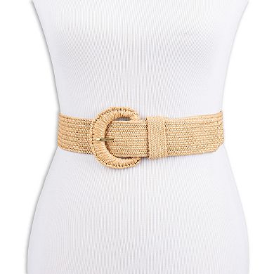 Women's LC Lauren Conrad Straw With Wrapped Buckle Belt