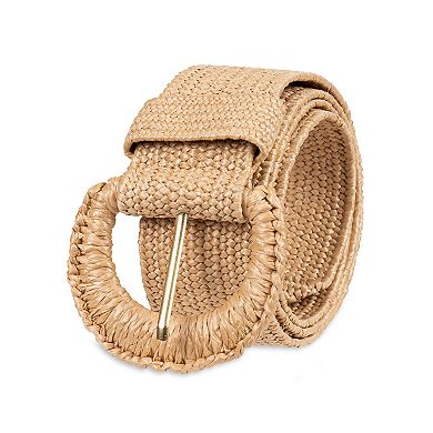 Women's LC Lauren Conrad Straw With Wrapped Buckle Belt