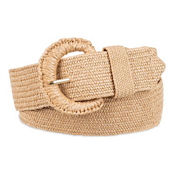 Women's LC Lauren Conrad Straw With Wrapped Buckle Belt